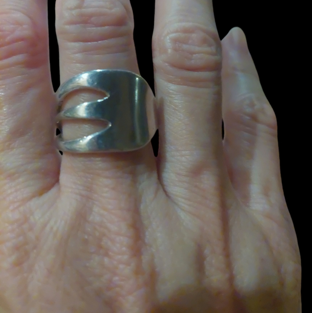 Vintage Onieda Sterling Silver Dessert Fork Ring